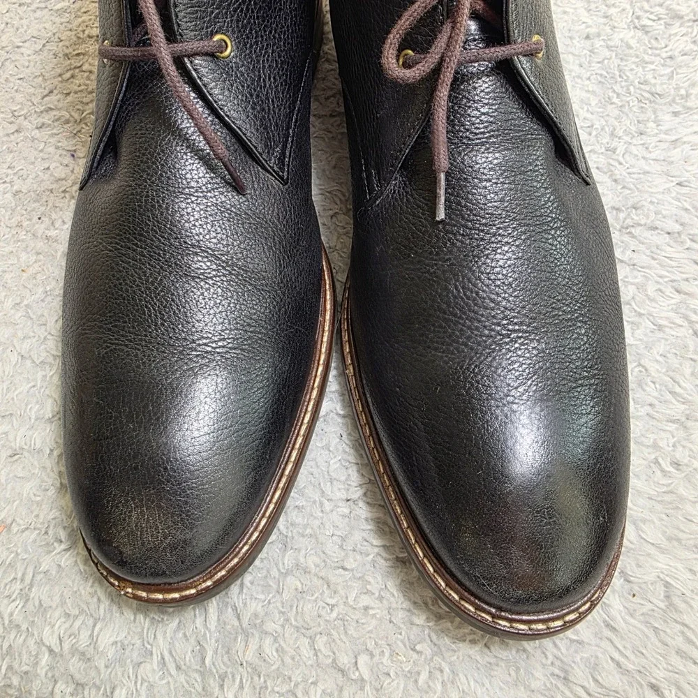 Cole Haan Watson‎ Chukka Boots Black Pebbled Leather Grand.OS Mens 11 Excellent